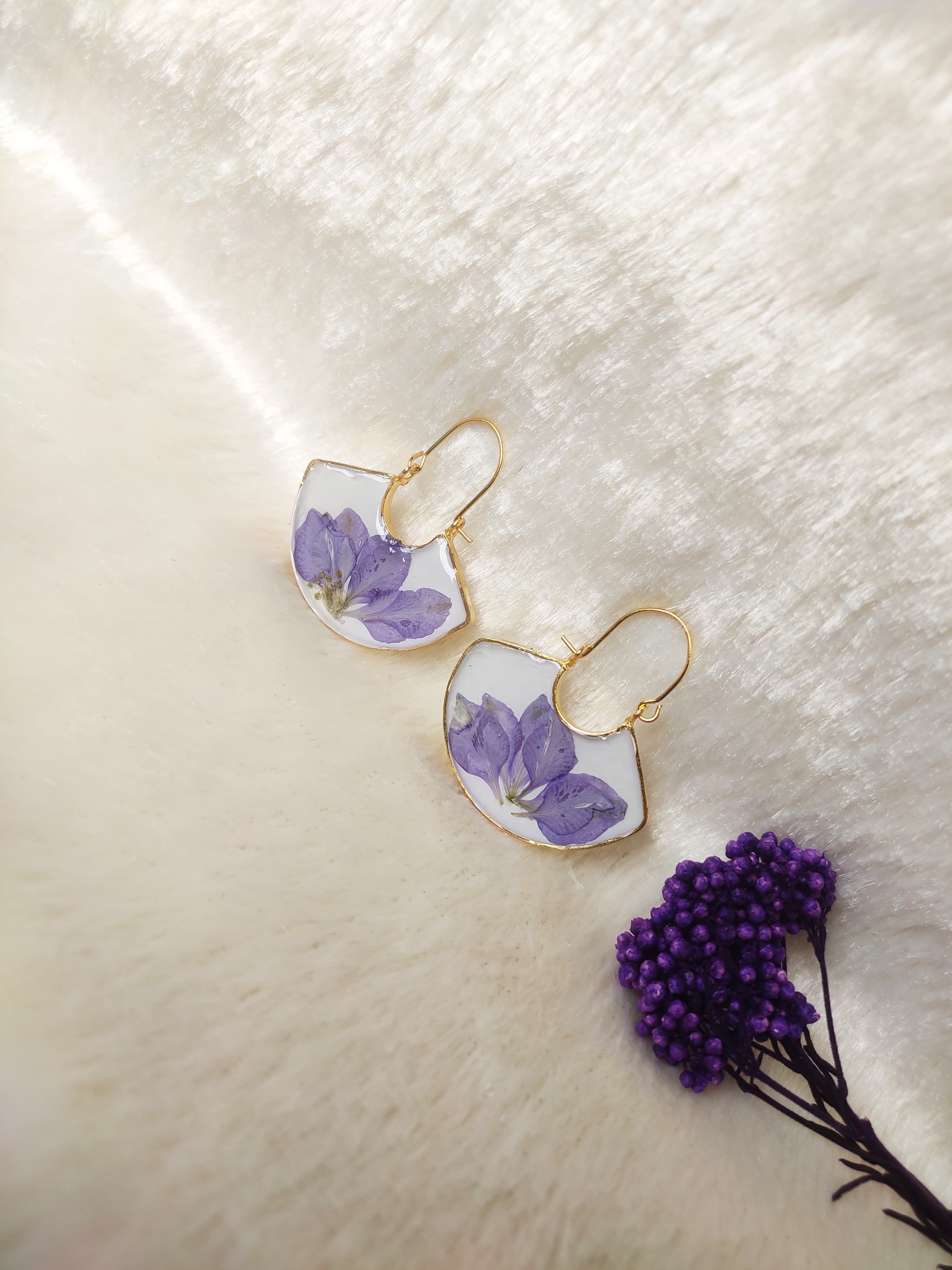 Purple Ear Rings Handmade